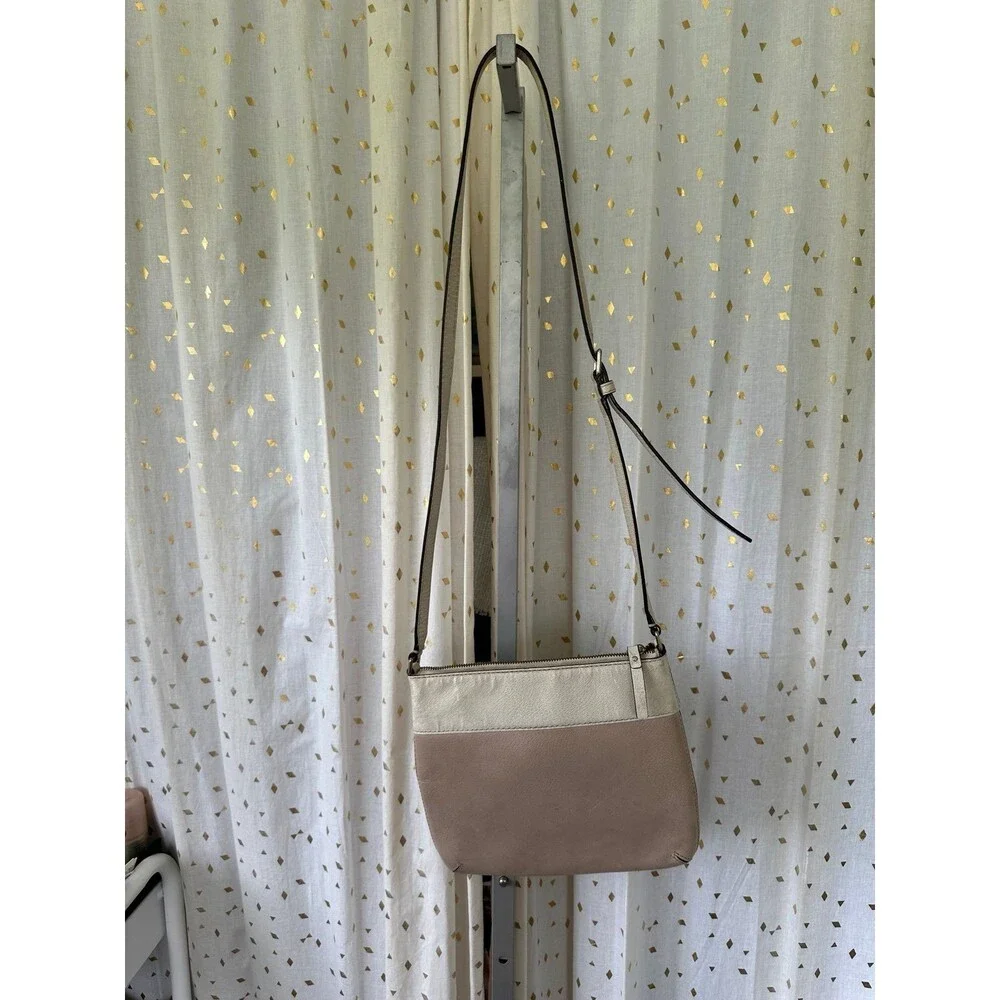 Kate Spade Vintage 100% Cow Leather Color Block Ava Adjustable Zipper Crossbody